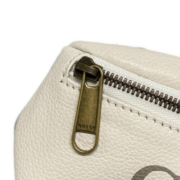 Auth GUCCI Print Small Belt Bag 527792 White Leather Bum Bag - Picture 12 of 16